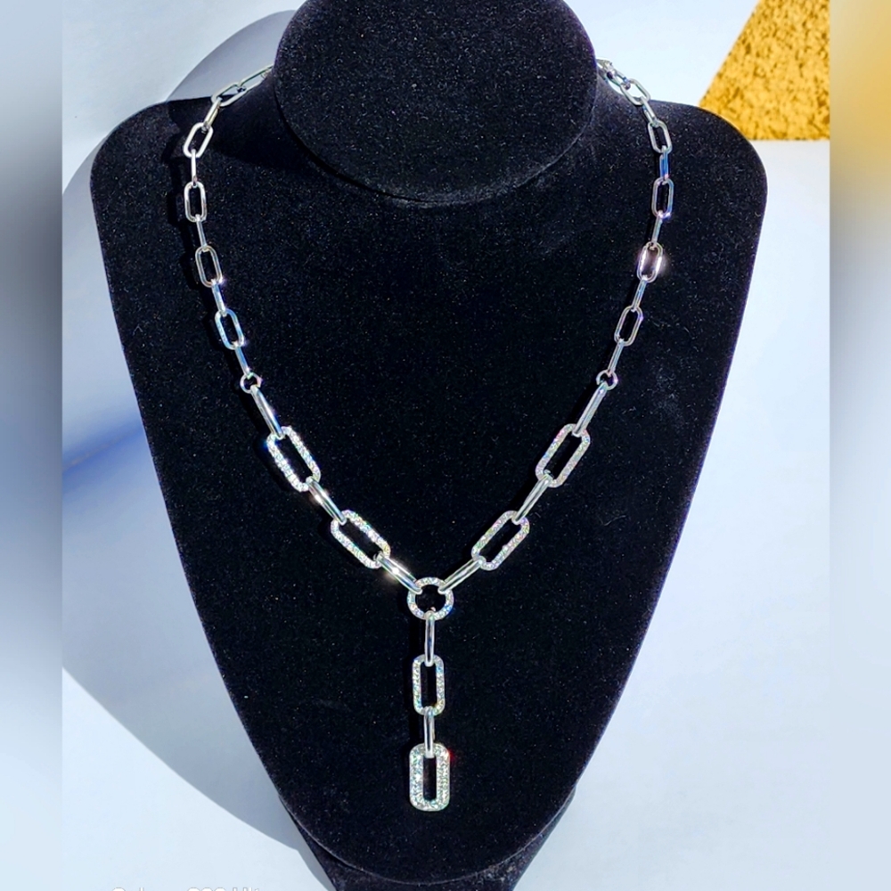 Fashion Jewelry Women's Silver Chain Link Necklace